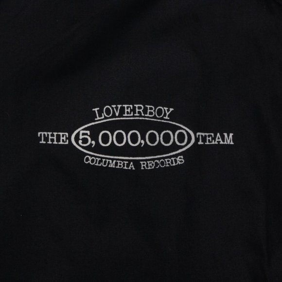 Vtg 80s  LOVERBOY 5 Million Team Columbia Records Black Bomber Jacket sz XL /097 - Picture 4 of 5